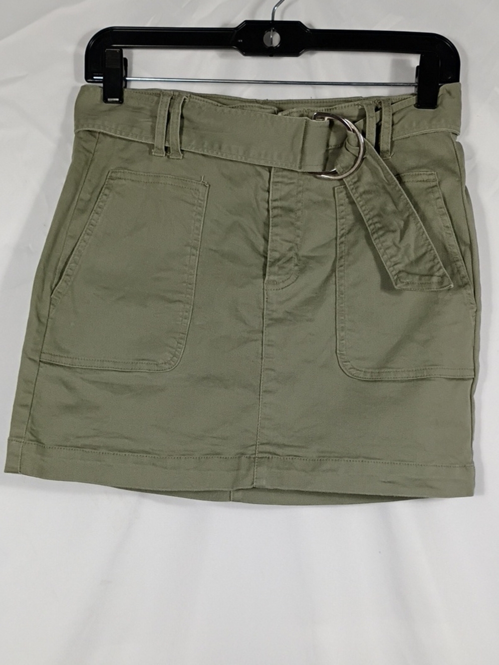 EUC Harper Heritage Olive Utility Mini Skirt with D-Ring Belt Women's Size Small